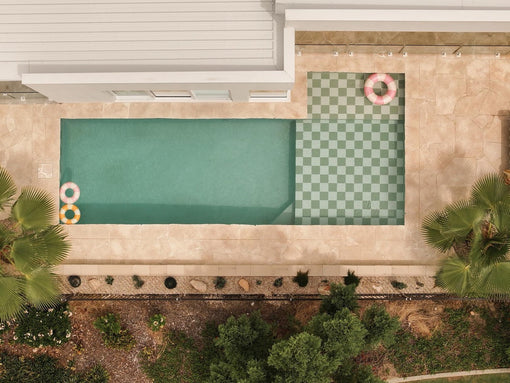Pool tile ideas for a bright, resort-feel backyard