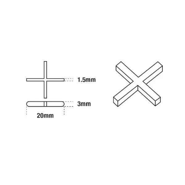 Cross Spacers 1.5mm 10000 Pieces Bucket