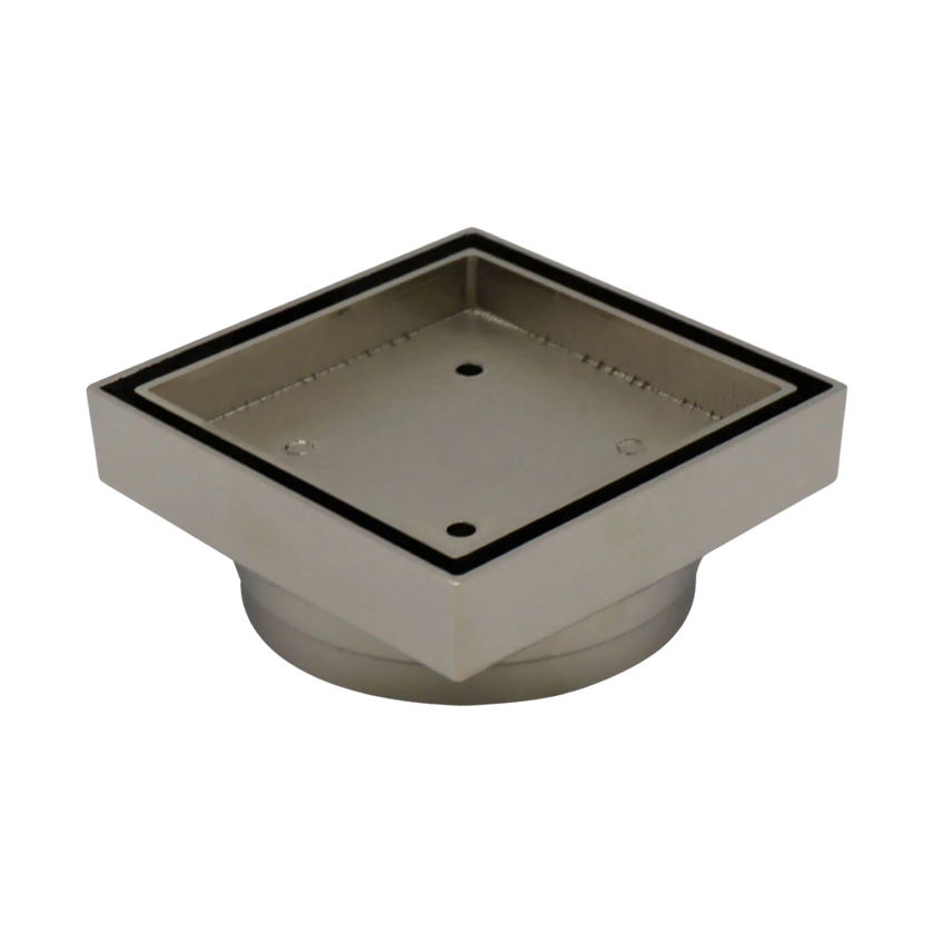 Floor Waste Bermuda Mega Square 100mm Brushed Nickel