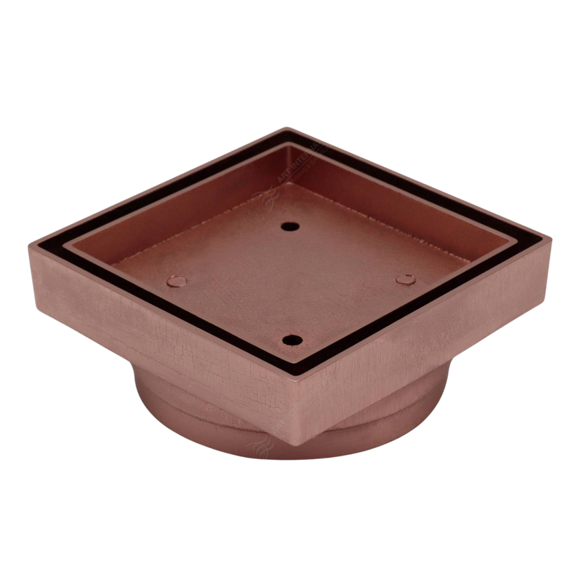 Floor Waste Bermuda Mega Square 100mm Rose Gold