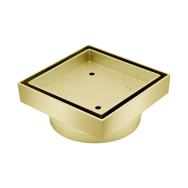 Floor Waste Bermuda Mega Square 100mm Brushed Gold