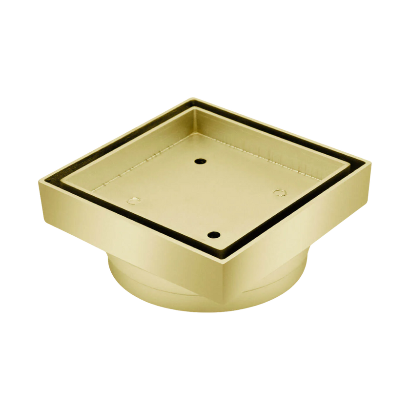 Floor Waste Bermuda Mega Square 100mm Brushed Gold