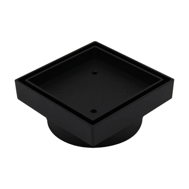 Floor Waste Bermuda Mega Square 100mm Matte Black