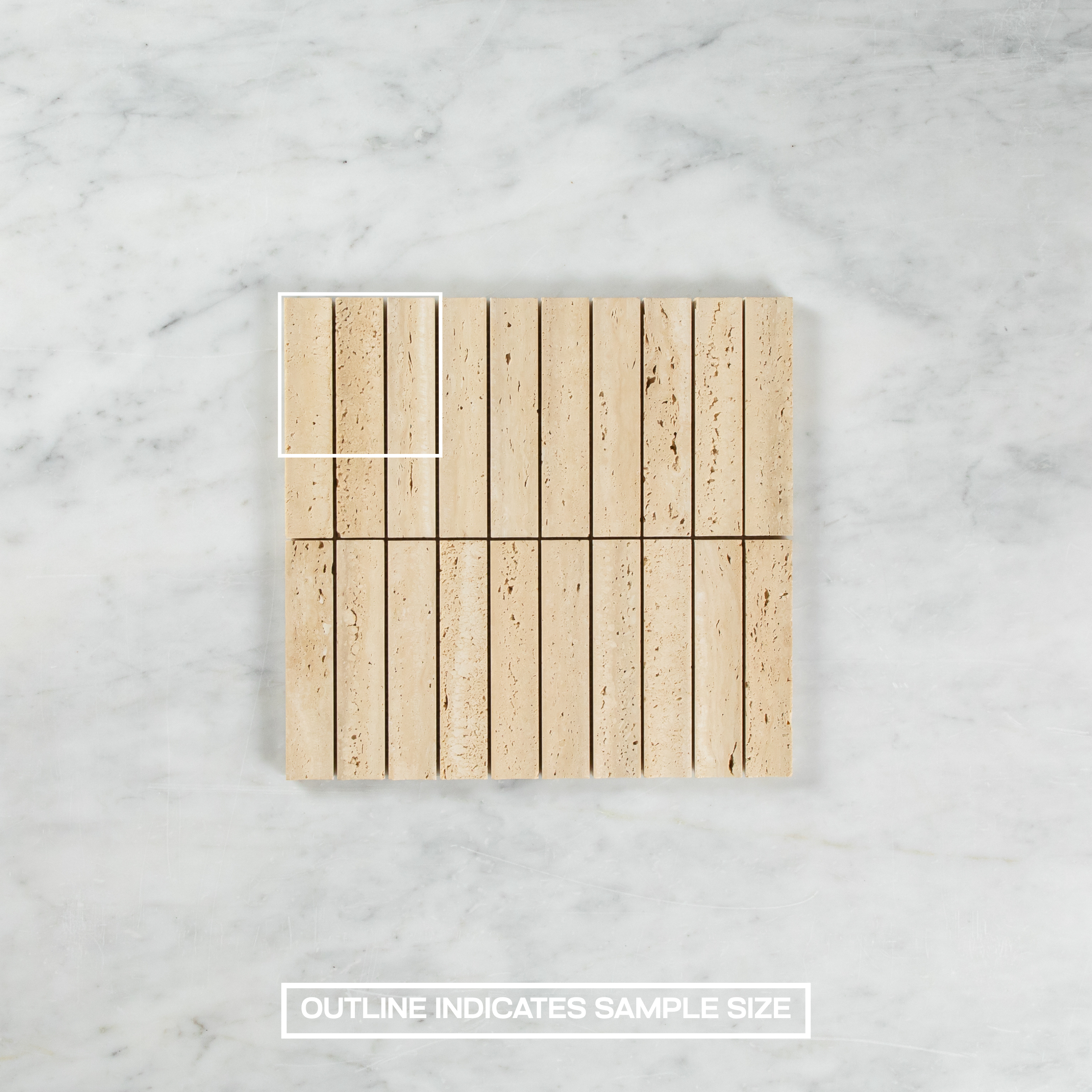 Travertine Concave Kit Kat Mosaic