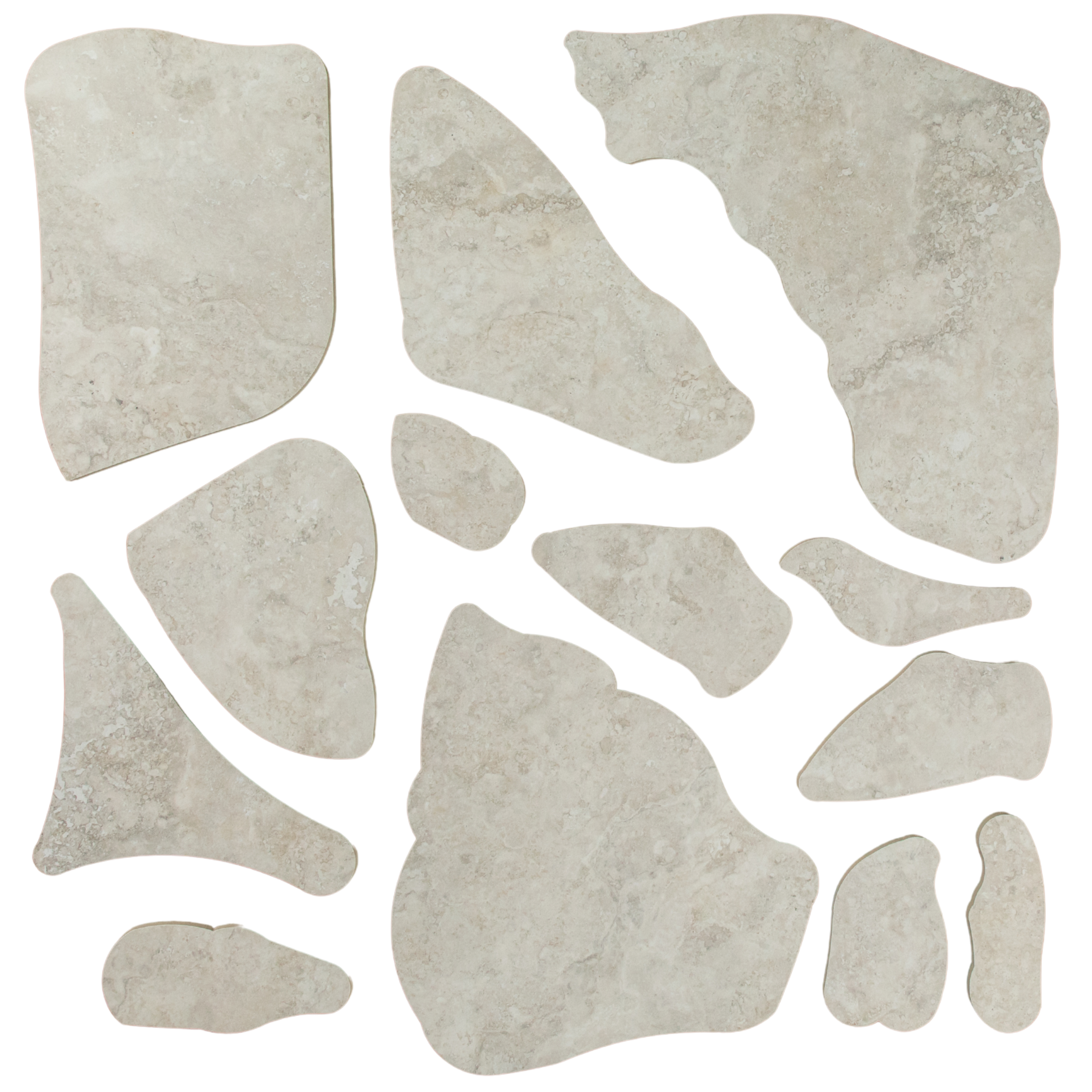 Travertine Stone Silver Crazy Pave In Out