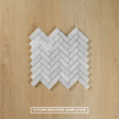 Carrara Marble Mosaic Herringbone Honed Small