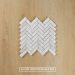 Carrara Marble Mosaic Herringbone Polished Small