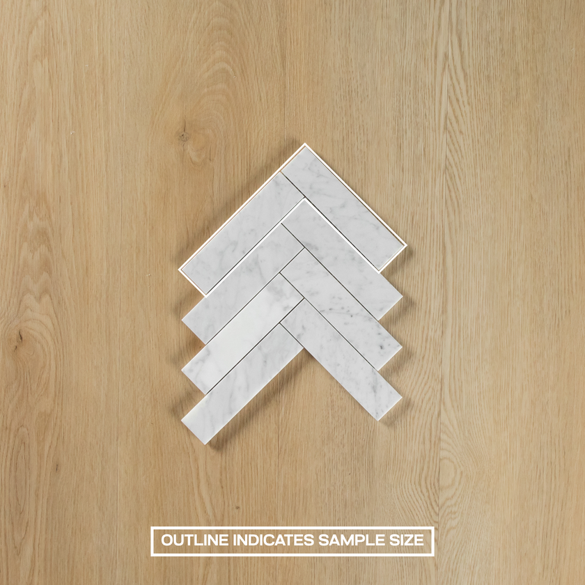 Carrara Marble Mosaic Herringbone