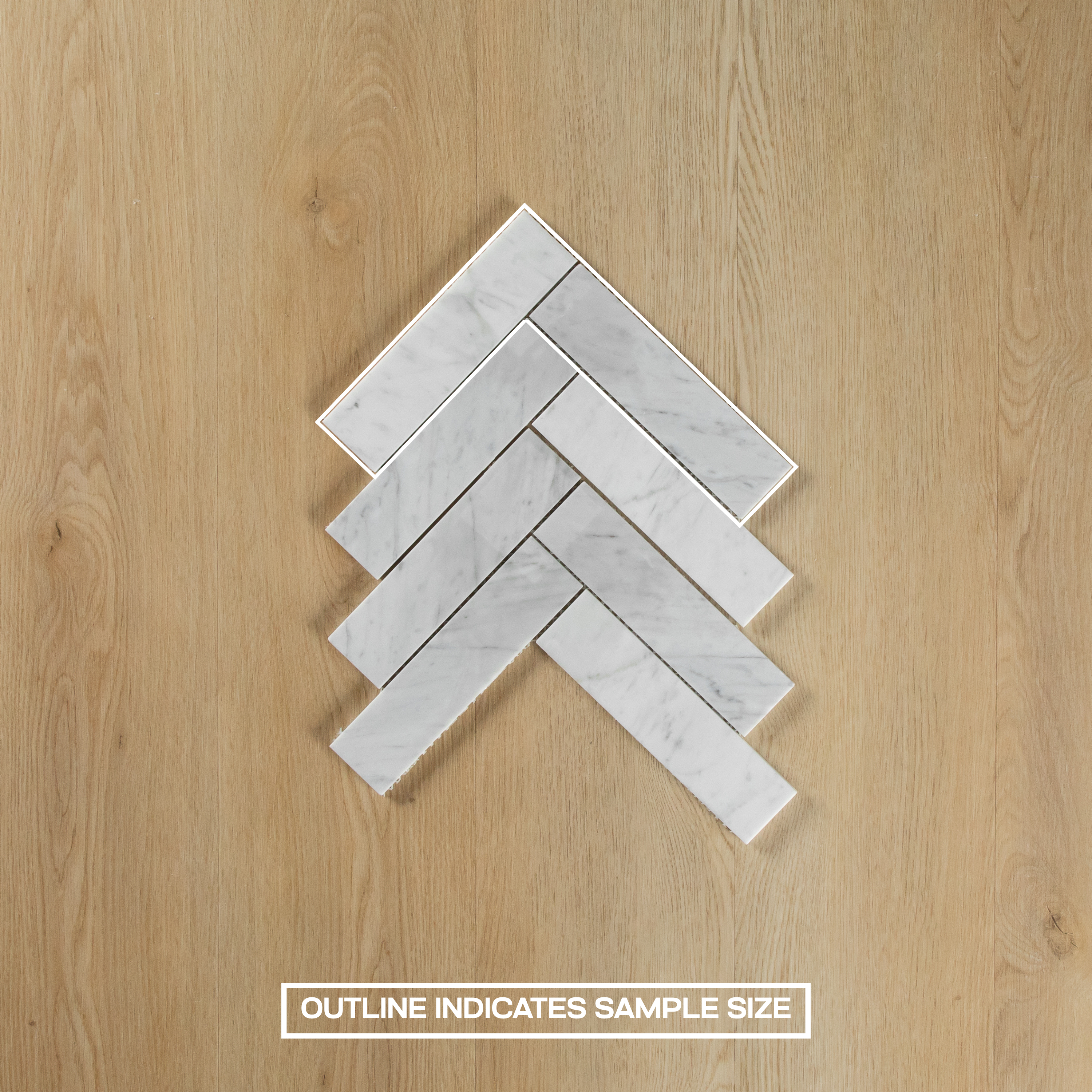 Carrara Marble Mosaic Herringbone XL