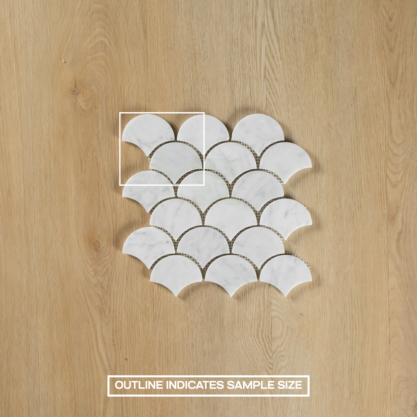 Carrara Marble Mosaic Small Fans Polished