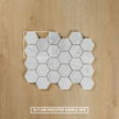 Carrara Marble Mosaic Hexagon Honed Large