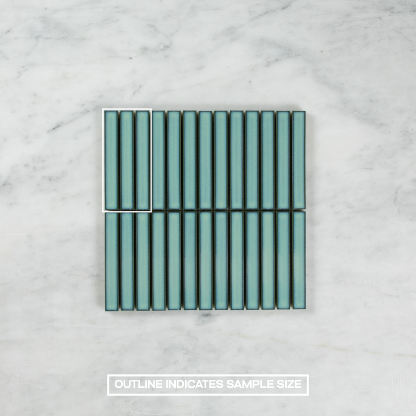 Clovelly Antique Light Green Gloss Concave Kit Kat Mosaic Mosaic