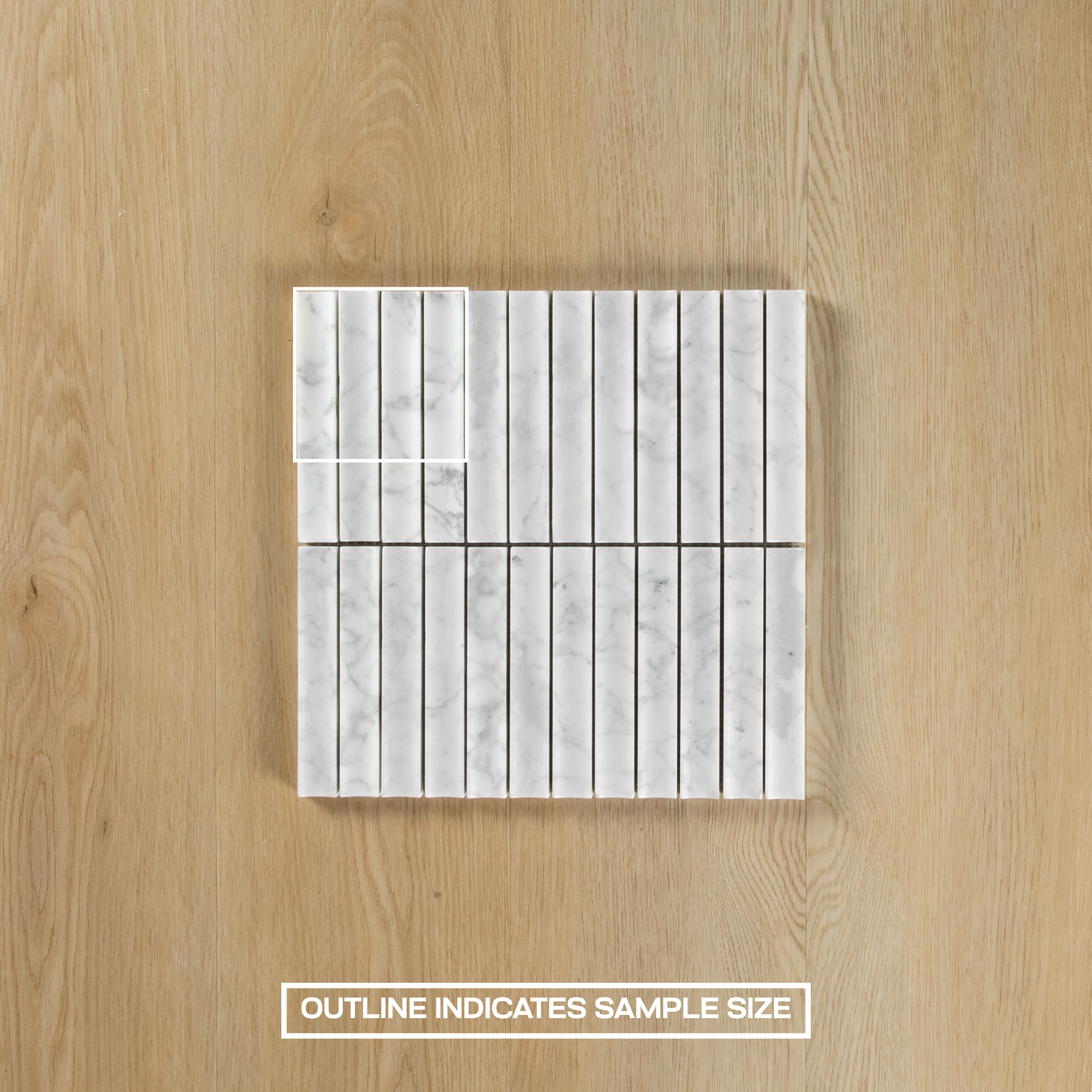 Carrara Marble Honed Concave Flute Mosaic