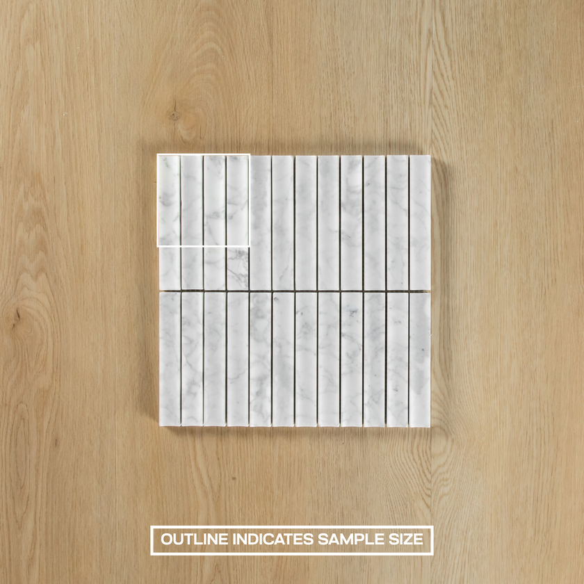 Carrara Marble Honed Concave Flute Mosaic