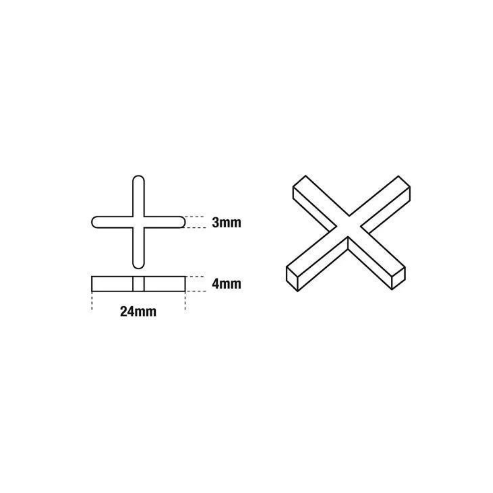 Cross Spacers 3mm 100 Pieces