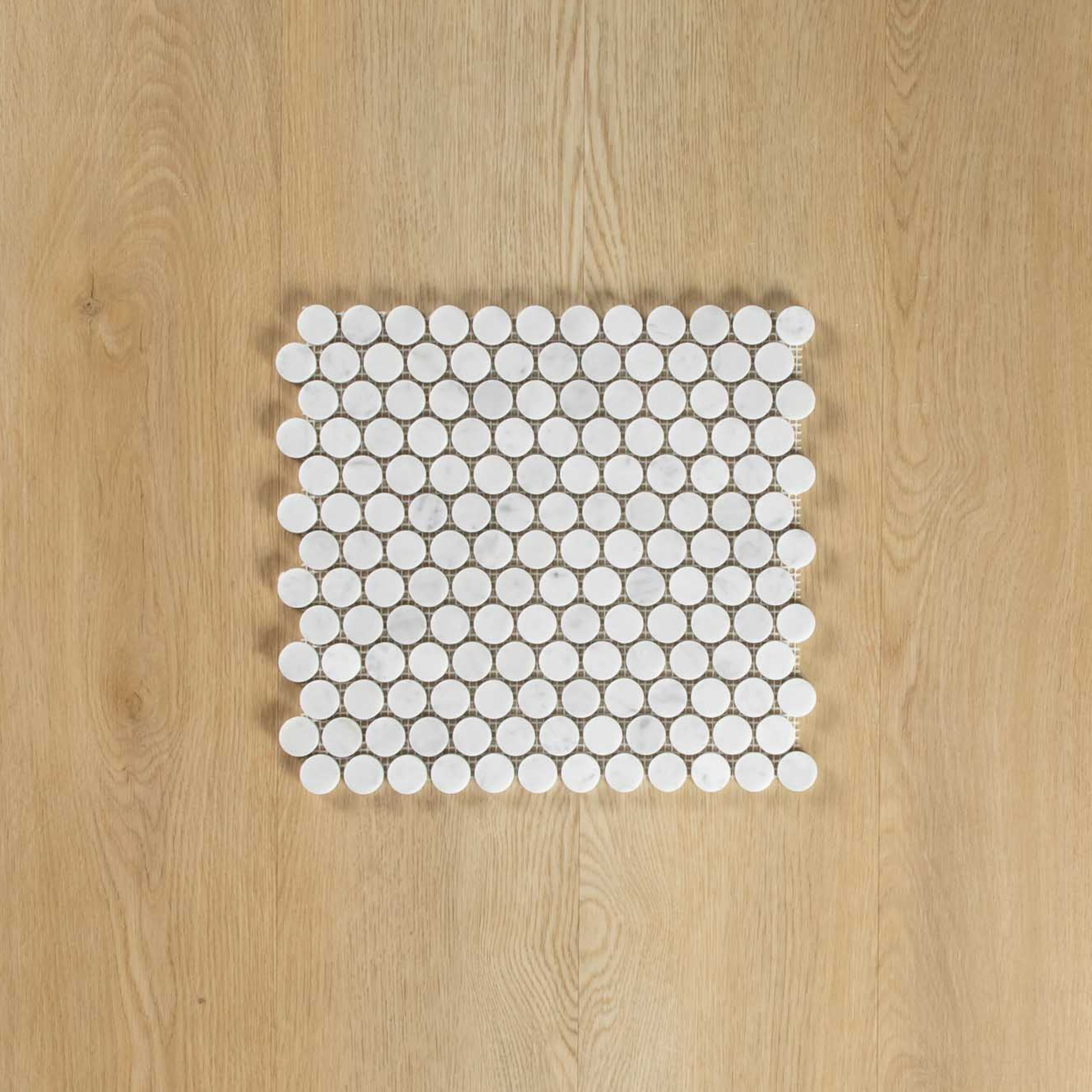 Carrara Marble Mosaic Penny Round Honed Mosaic