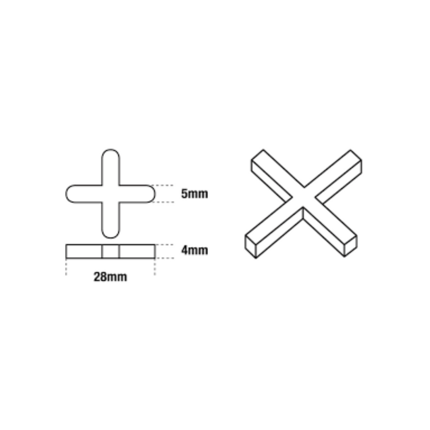 Cross Spacers 5mm 500 Pieces
