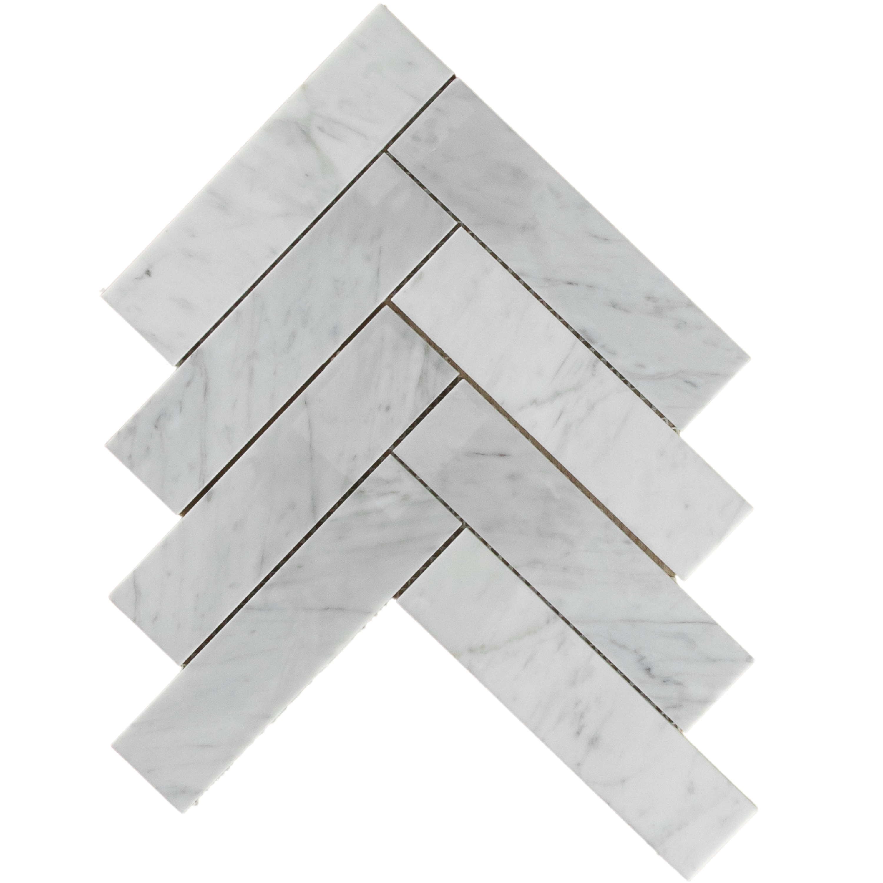 Carrara Marble Mosaic Herringbone XL