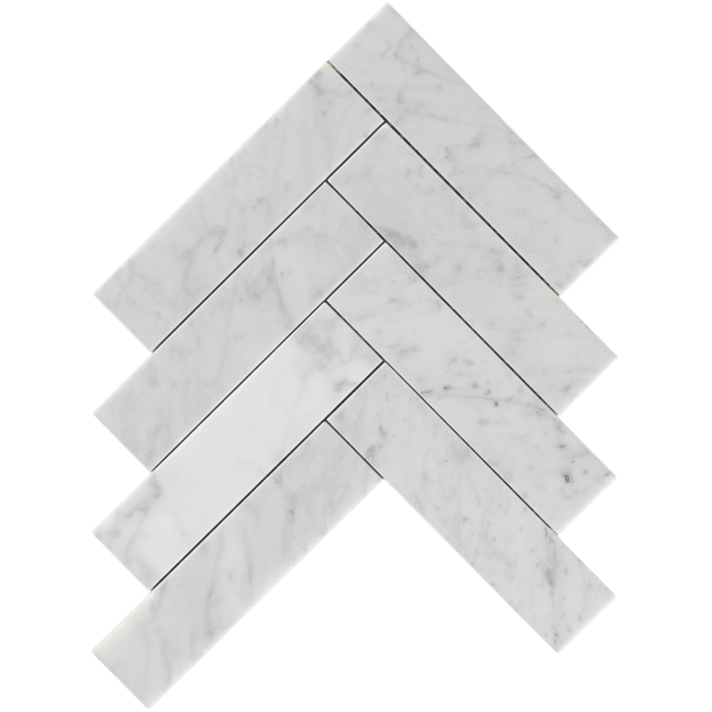 Carrara Marble Mosaic Herringbone