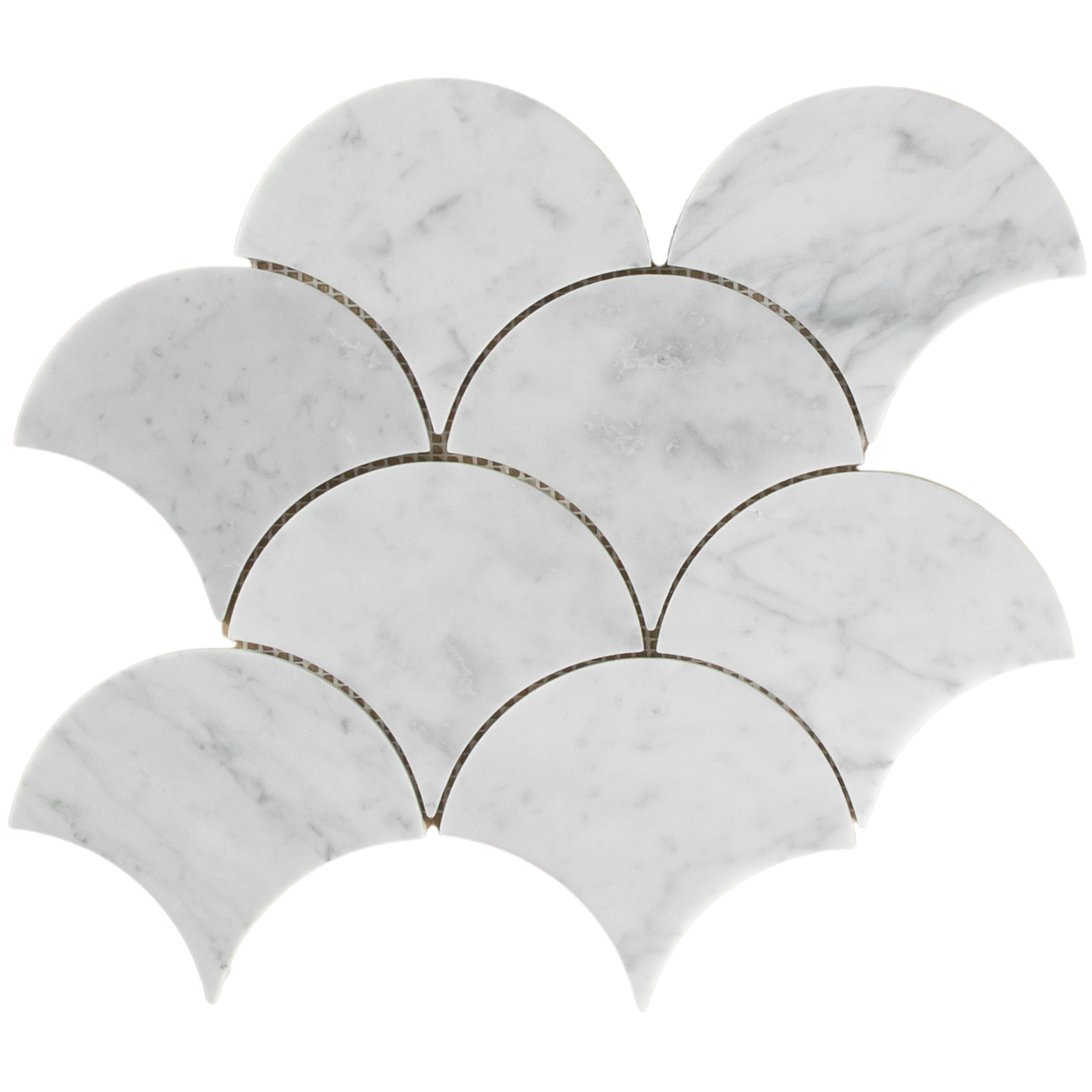 Carrara Marble Mosaic Large Fans