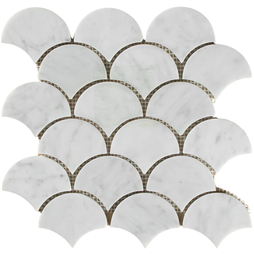 Carrara Marble Mosaic Small Fans Honed