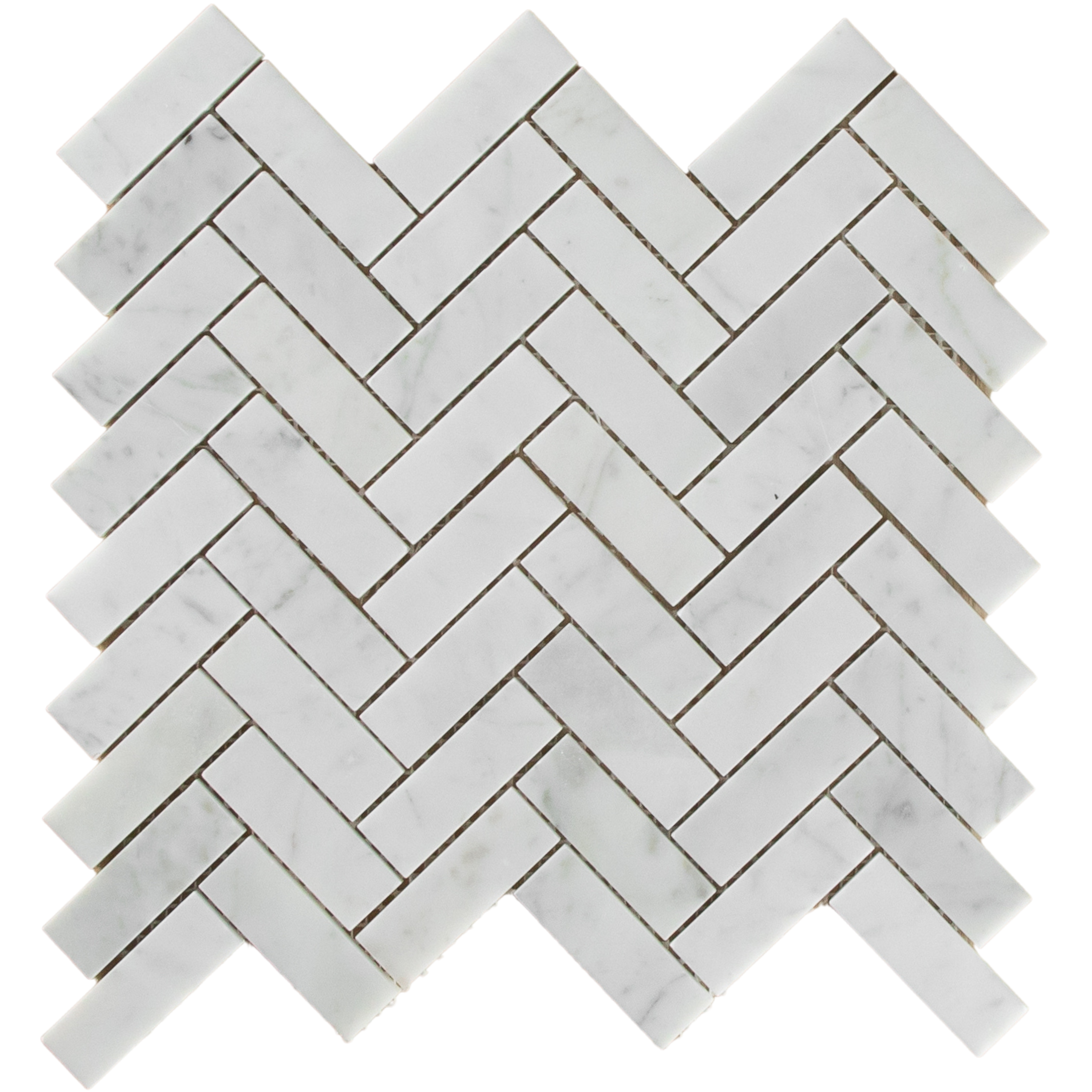 Carrara Marble Mosaic Herringbone Polished Small