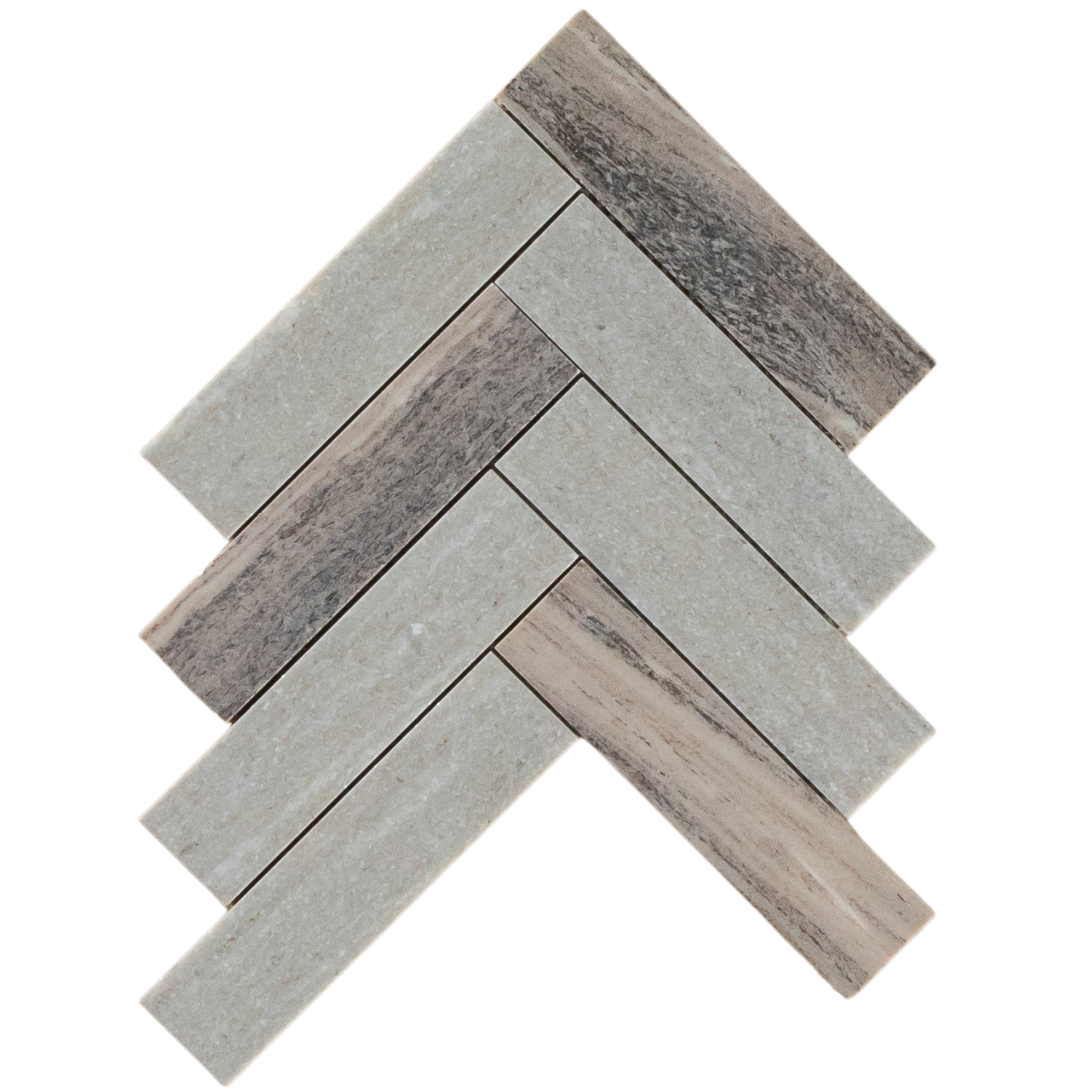 Blue Sandstone Herringbone Honed Mosaic