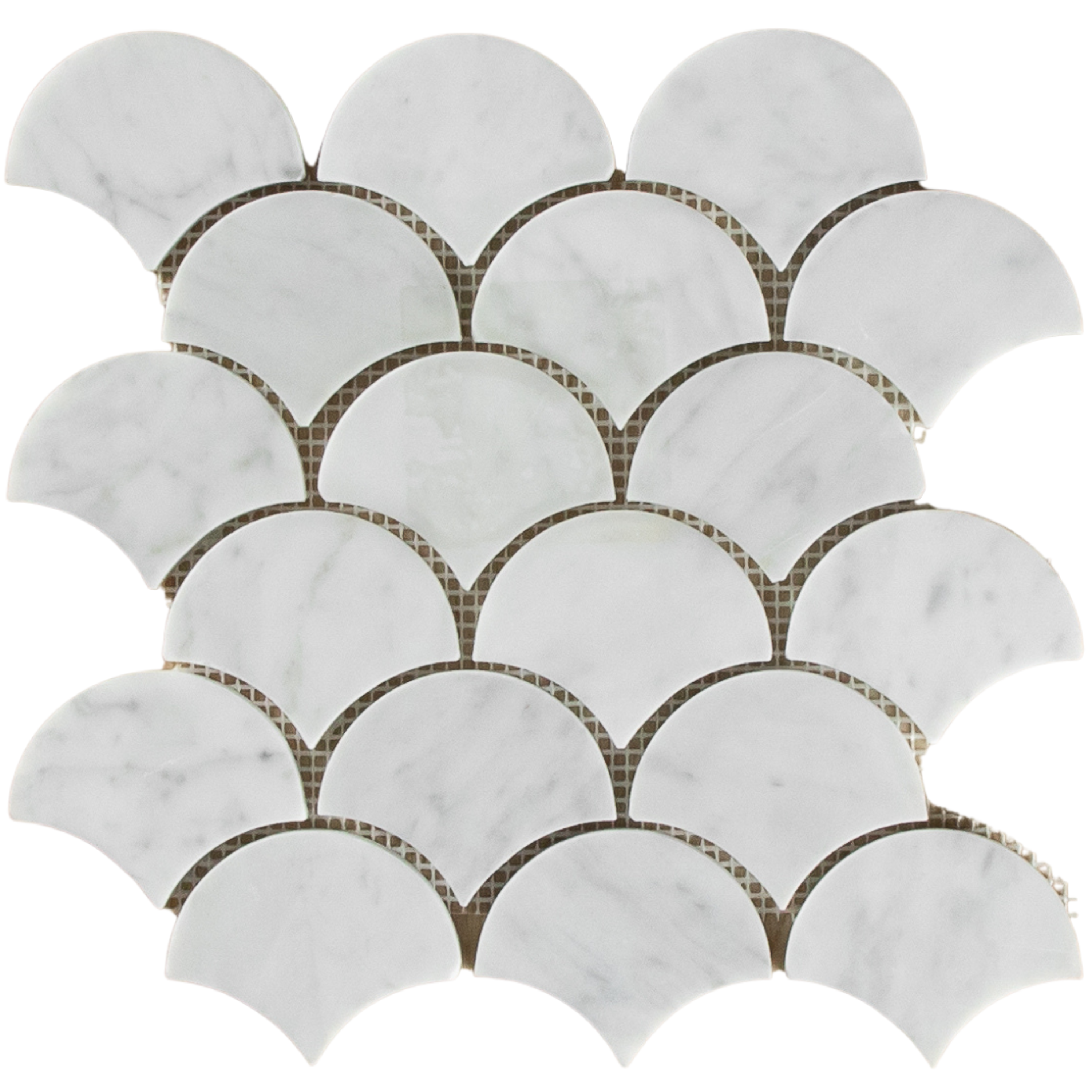 Carrara Marble Mosaic Small Fans Polished