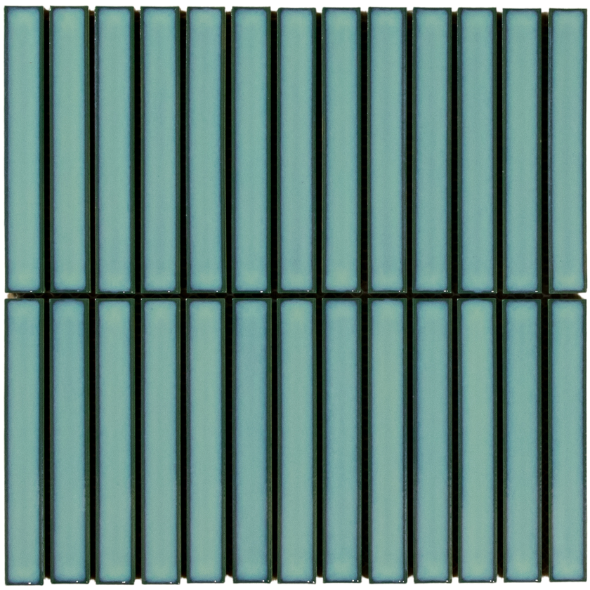 Clovelly Antique Light Green Gloss Concave Kit Kat Mosaic Mosaic