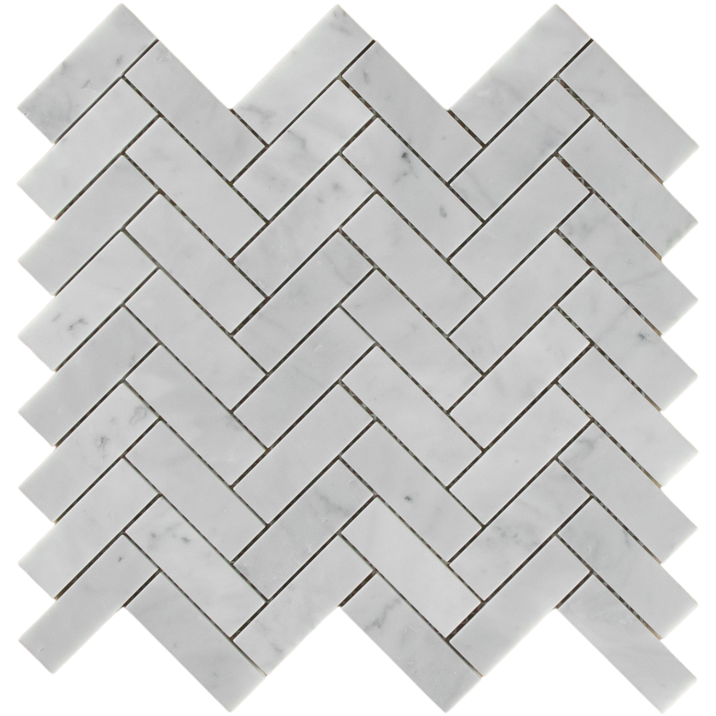 Carrara Marble Mosaic Herringbone Honed Small