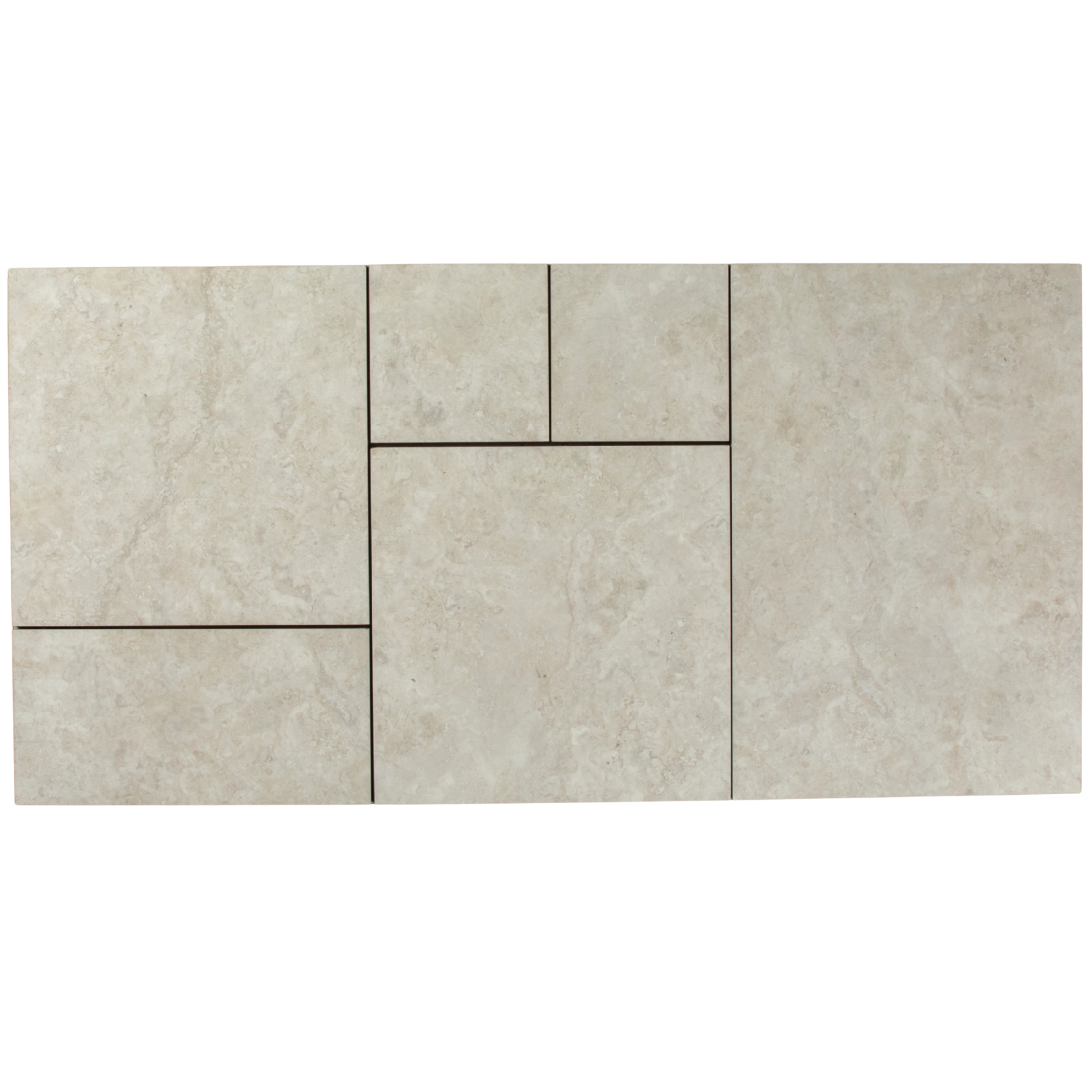 Travertine Stone Silver French Pattern In Out