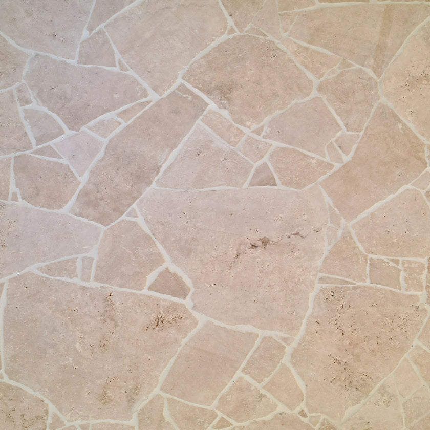 Travertine Stone Latte Crazy Pave