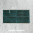 Boutique Peacock Green Gloss Subway Ripple