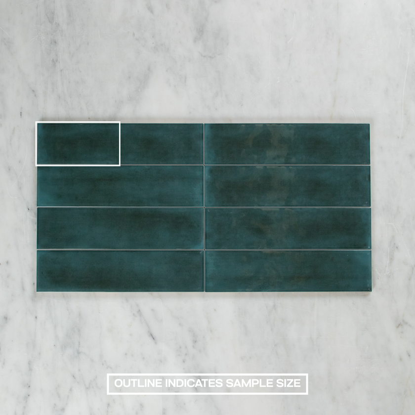 Boutique Peacock Green Gloss Subway Ripple