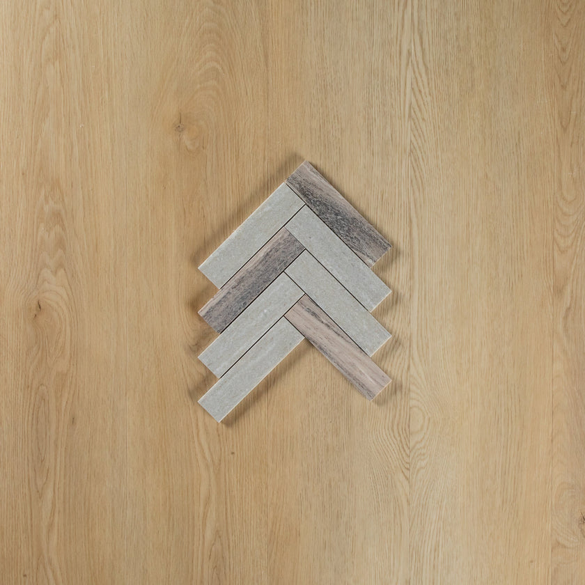 Blue Sandstone Herringbone Honed Mosaic