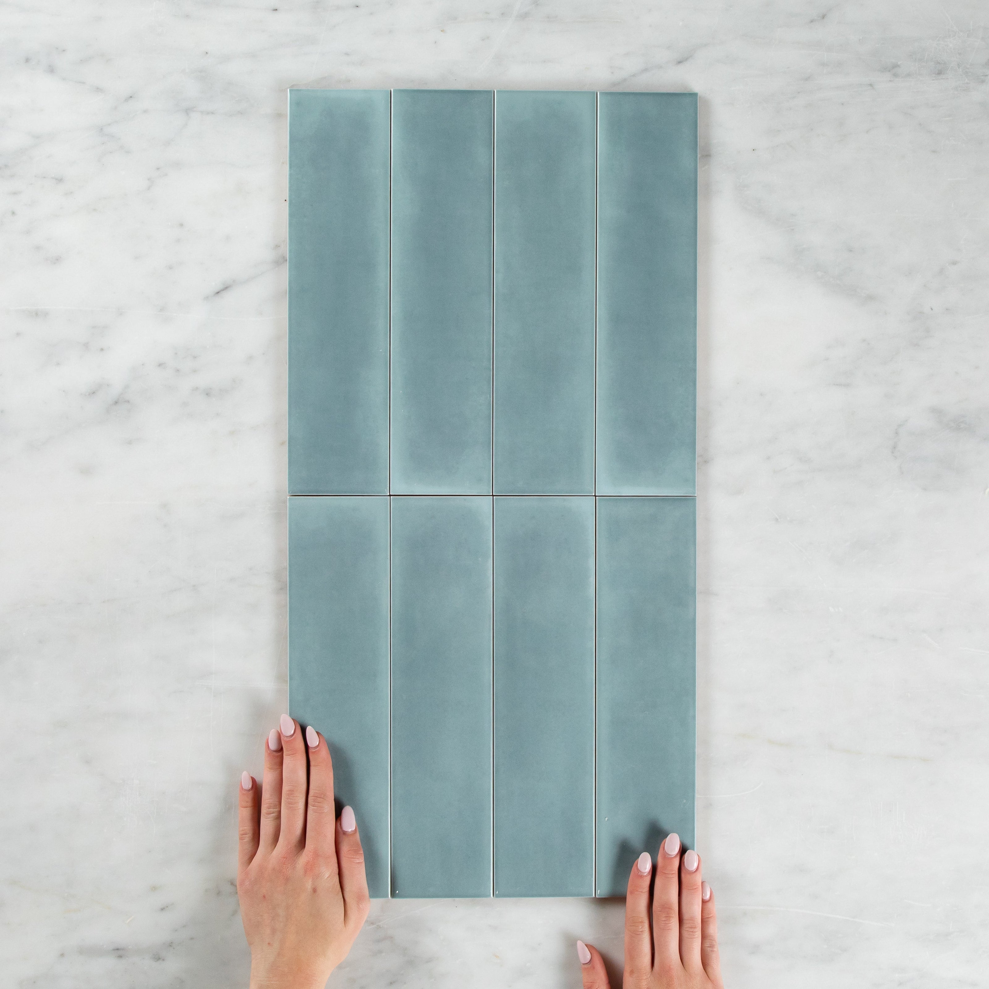 Boutique Baby Blue Gloss Subway Ripple