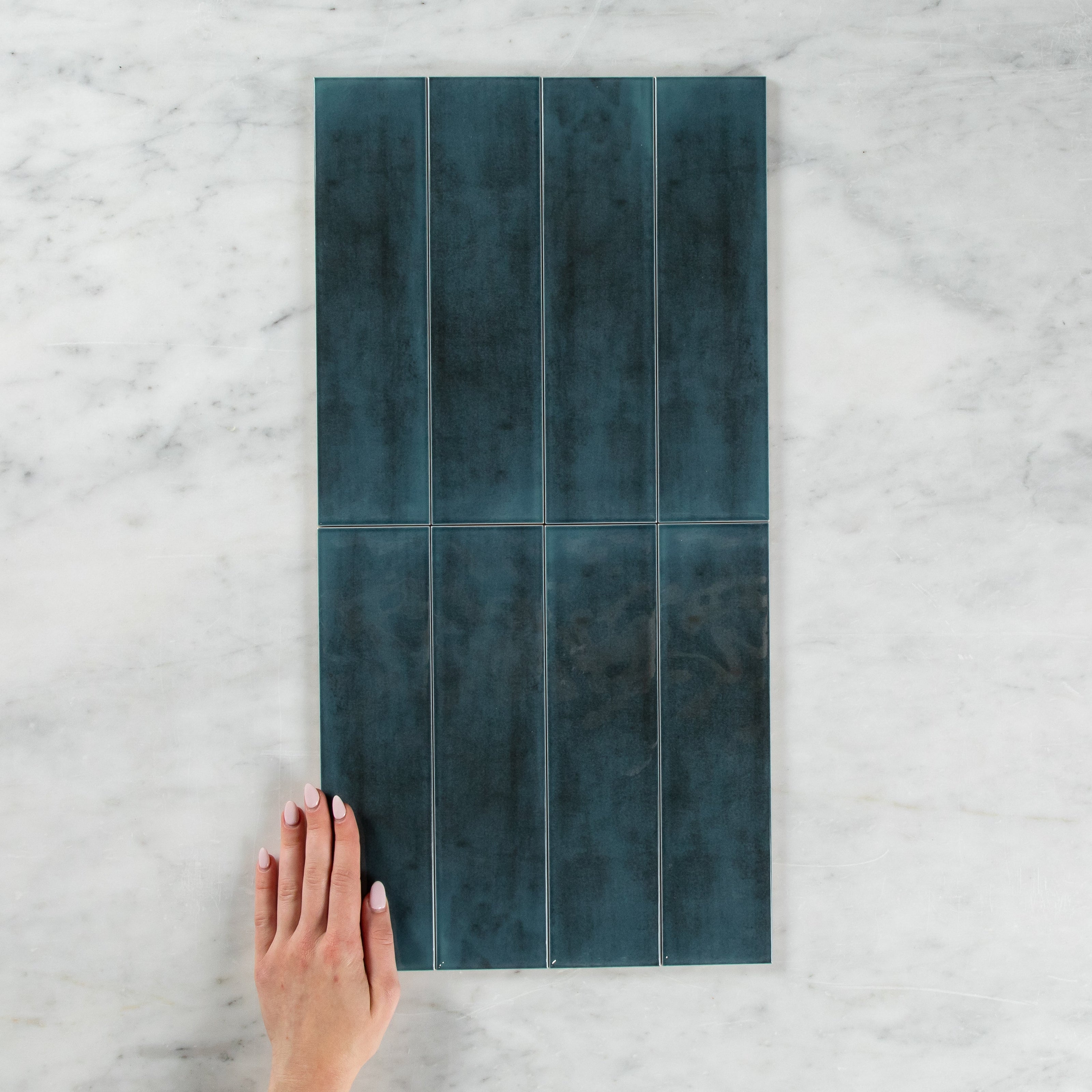 Boutique Navy Blue Gloss Subway Ripple