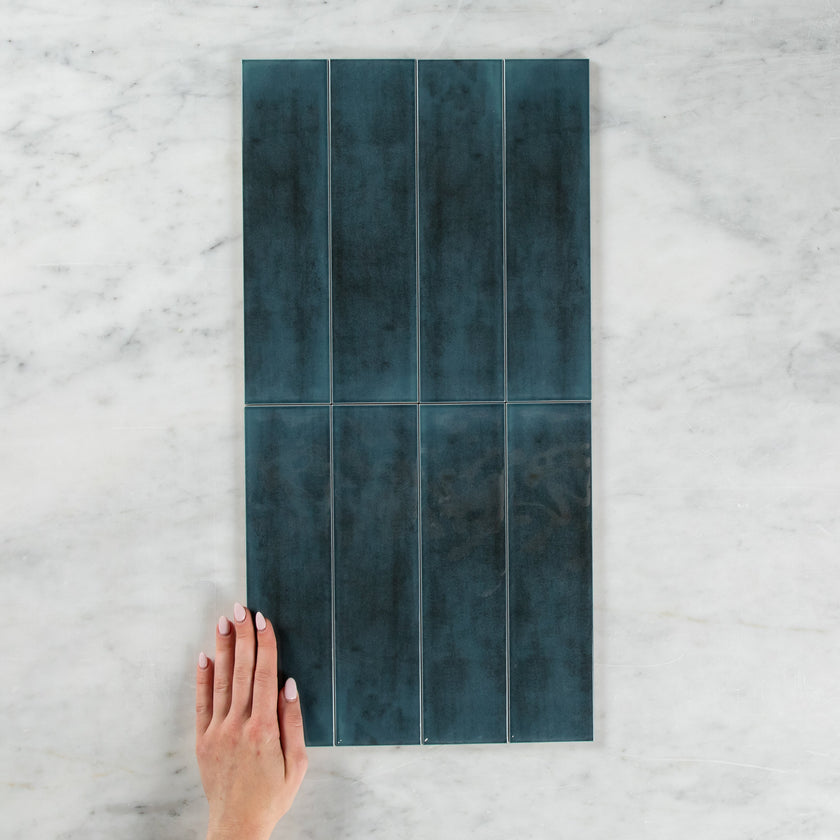 Boutique Navy Blue Gloss Subway Ripple