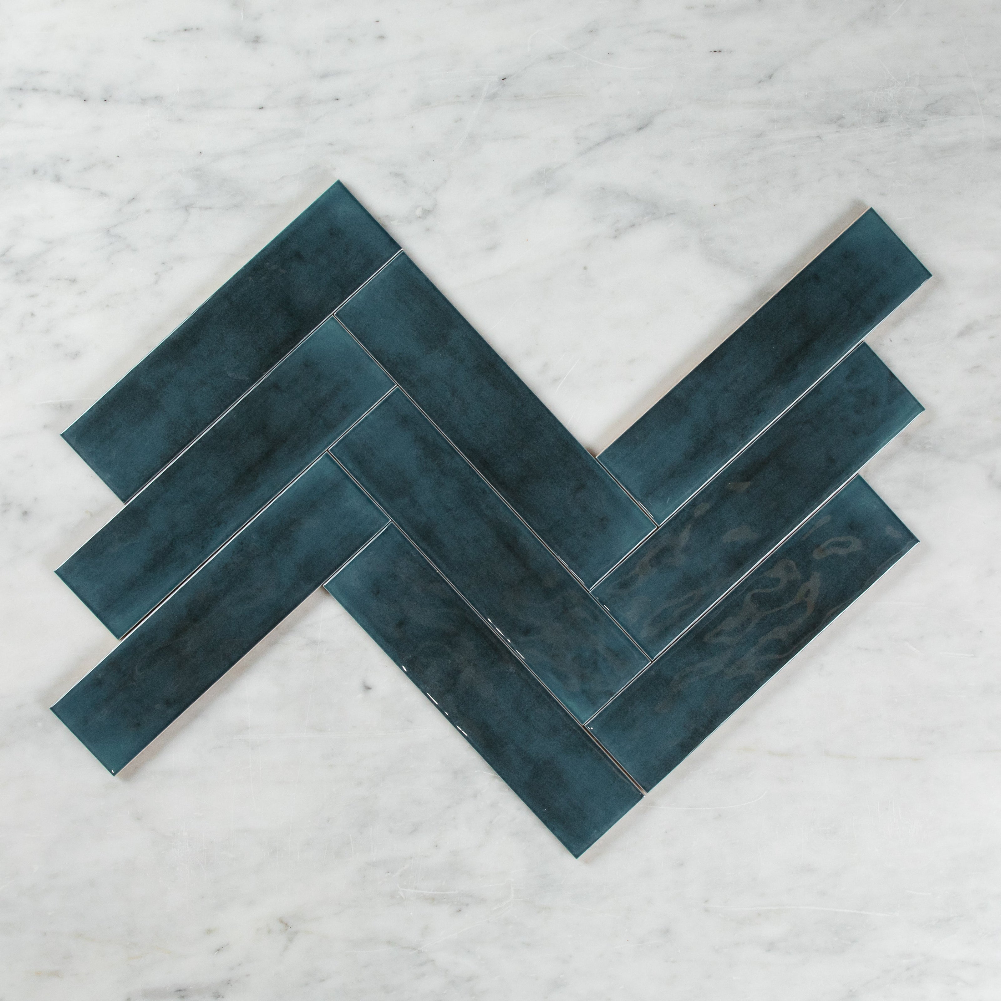 Boutique Navy Blue Gloss Subway Ripple