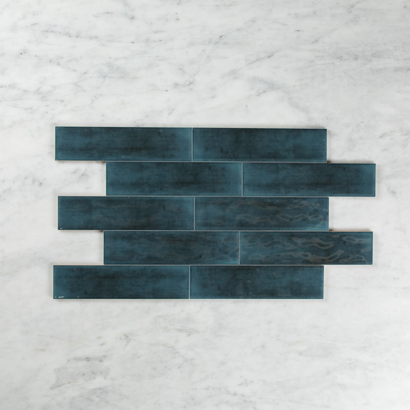 Boutique Navy Blue Gloss Subway Ripple