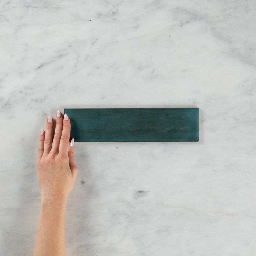 Boutique Peacock Green Gloss Subway Ripple