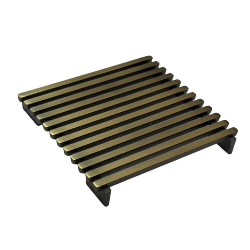115 x 115 Brass Grate Top Used With Tile Insert Drain Antique Brass