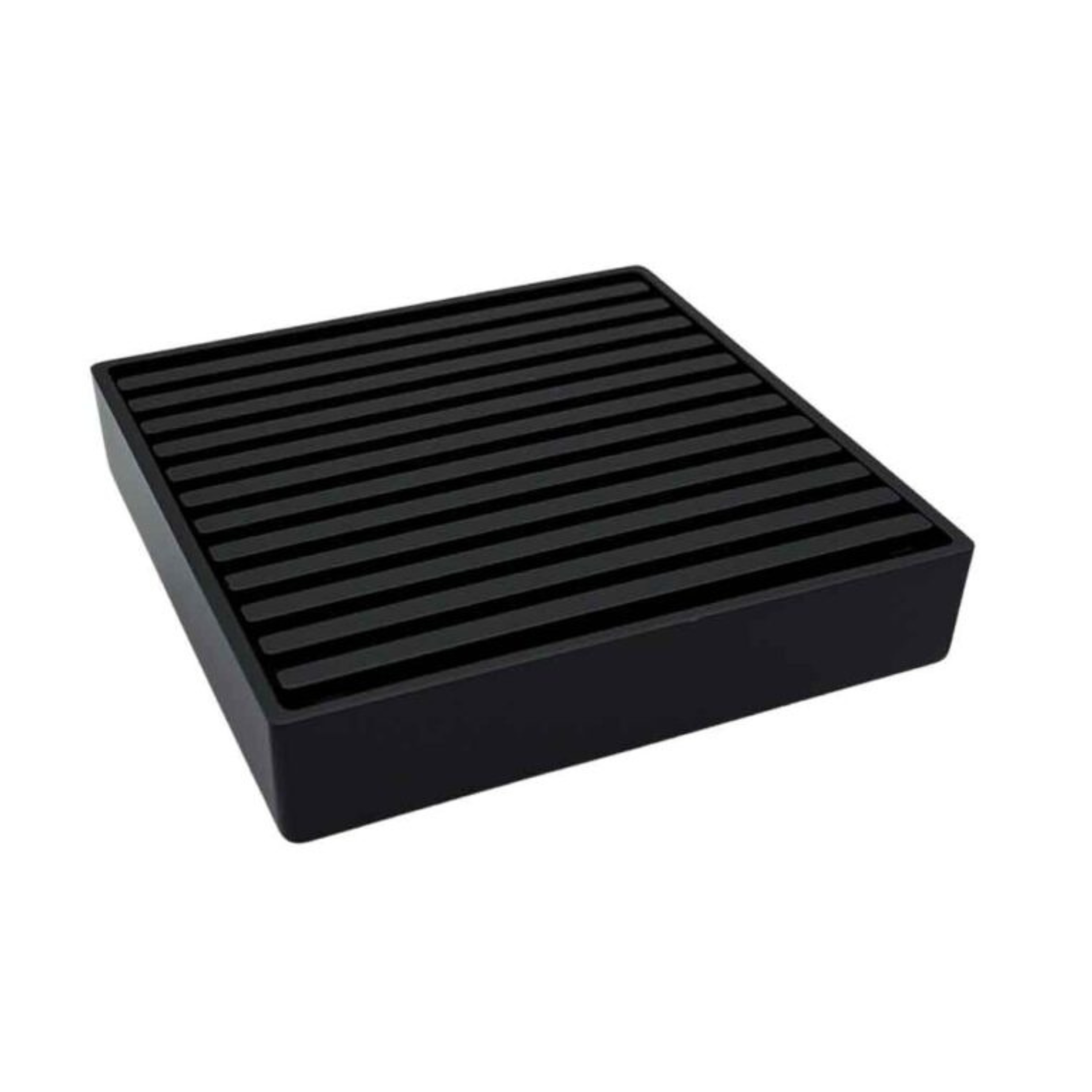 115 x 115 Brass Grate Top Used With Tile Insert Drain Black Matte