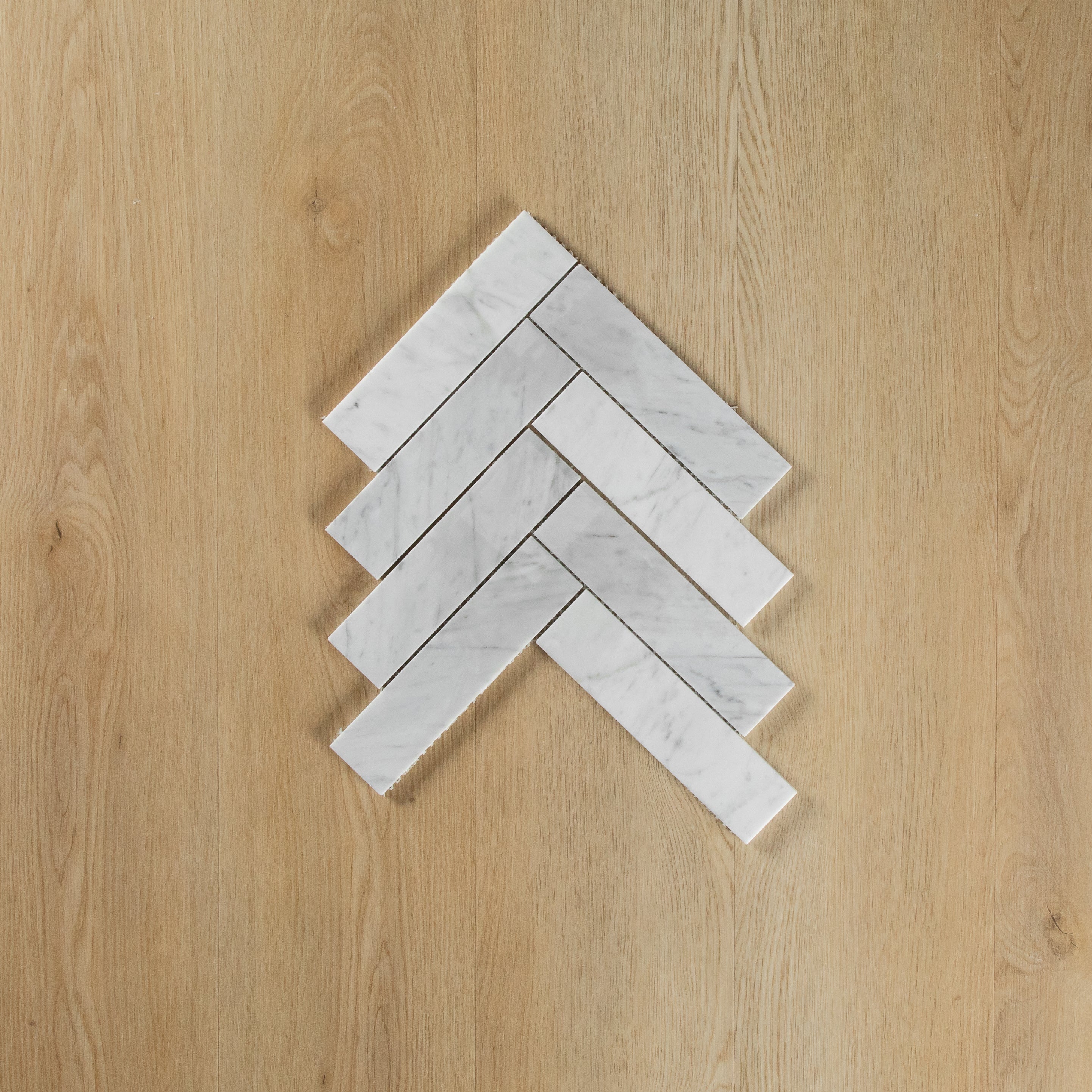 Carrara Marble Mosaic Herringbone XL