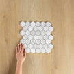 Carrara Marble Mosaic Hexagonal Honed