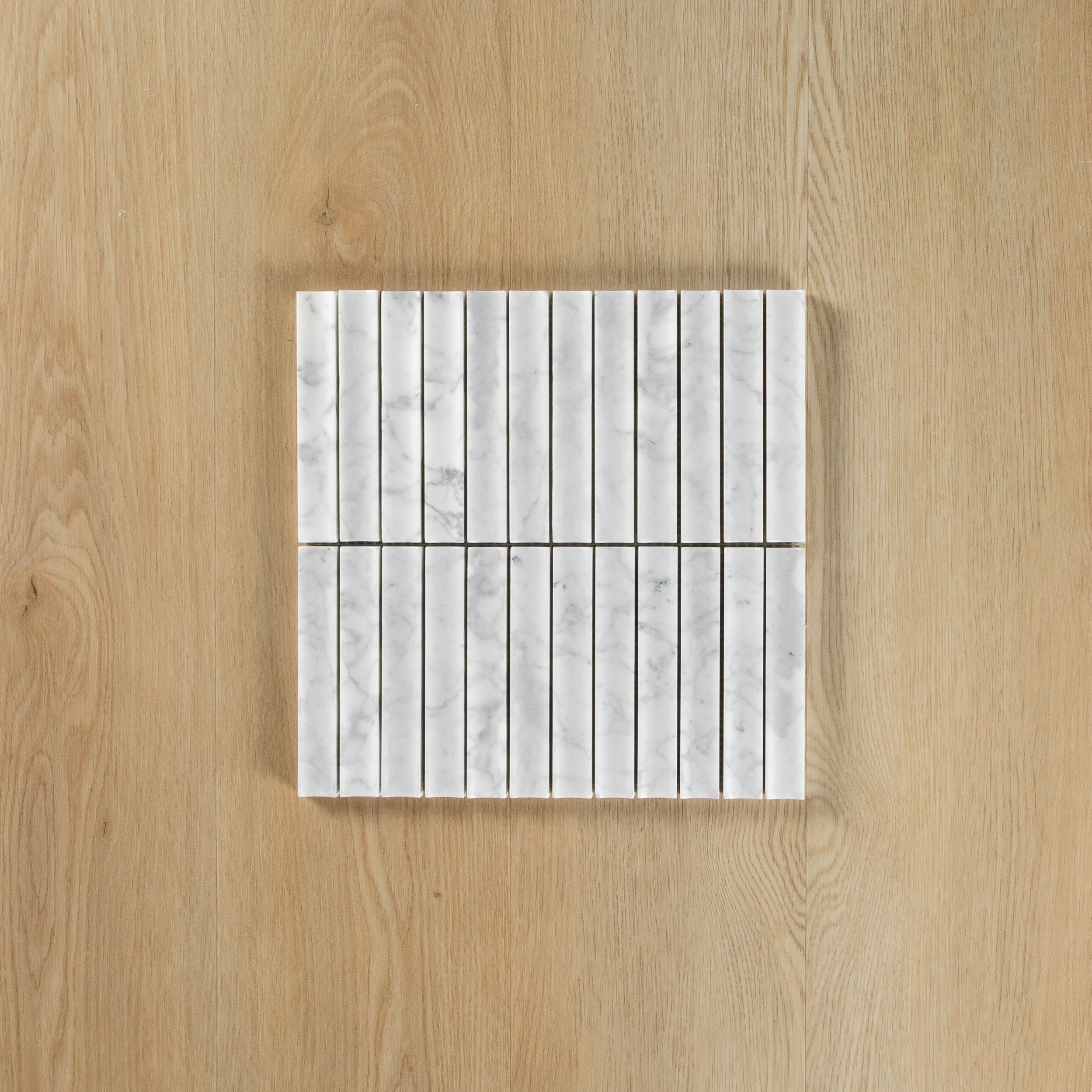 Carrara Marble Honed Concave Flute Mosaic