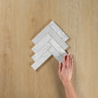 Carrara Marble Mosaic Herringbone