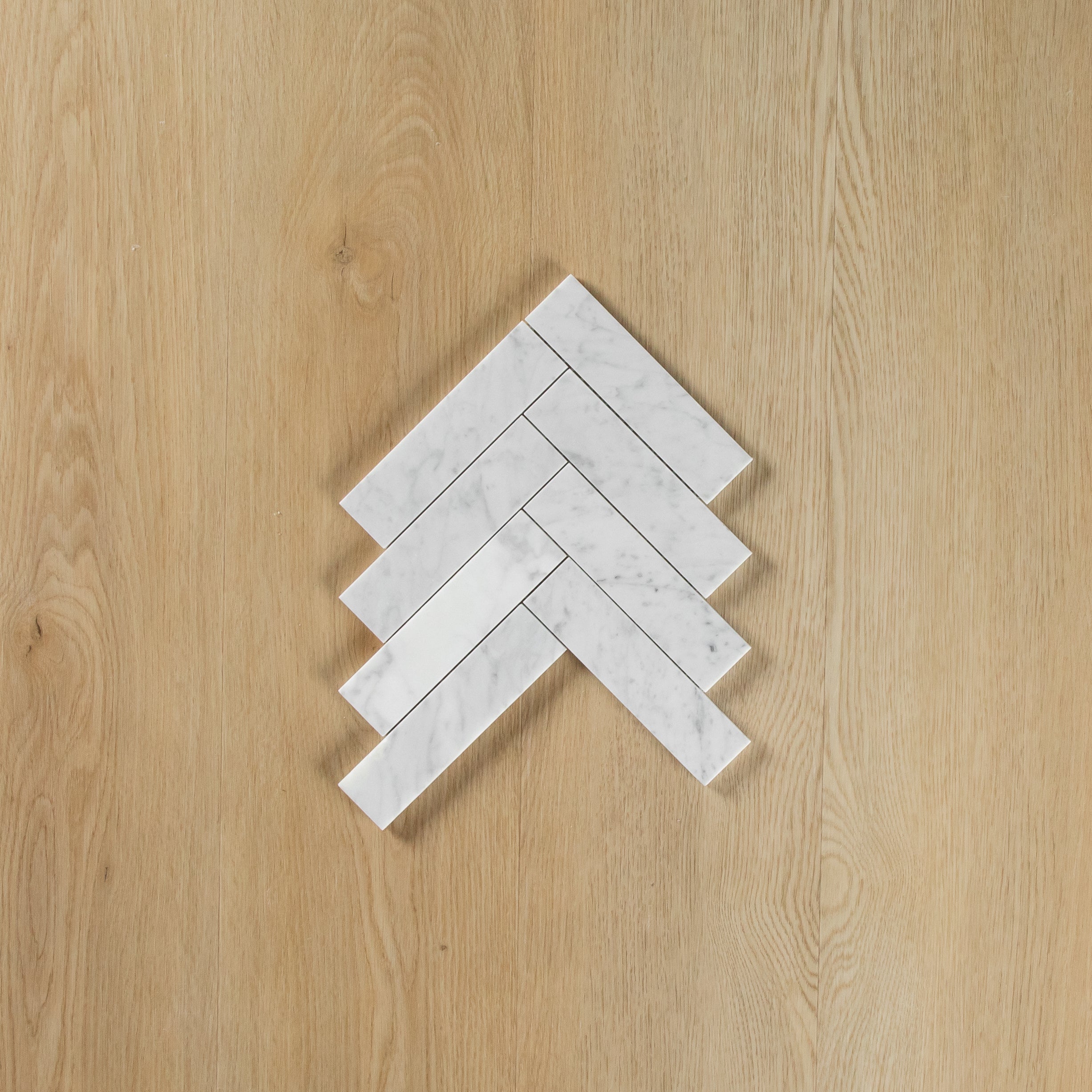 Carrara Marble Mosaic Herringbone