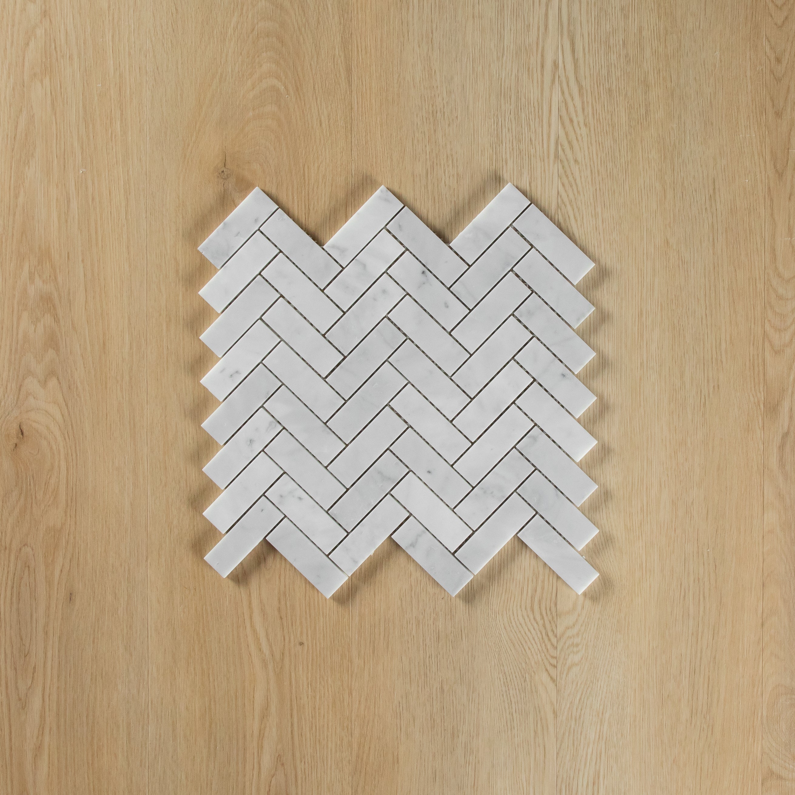 Carrara Marble Mosaic Herringbone Honed Small