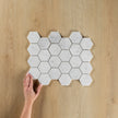 Carrara Marble Mosaic Hexagon Honed Large